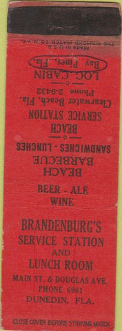 Matchbook Cover - Bradenburg's oil gas Clearwater Beach Dunedin FL
