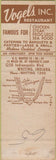 Matchbook Cover - Vogel's Whiting IN SAMPLE brown