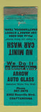 Matchbook Cover - Arrow Auto Glass Nu Minit Car Wash Chattanooga TN WORN TEAL