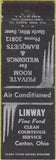 Matchbook Cover - Linway Restaurant Canton OH