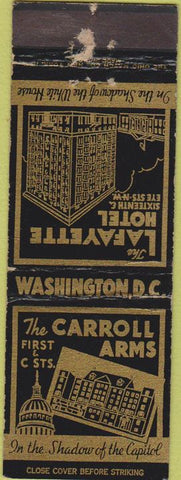 Matchbook Cover - Lafayette Hotel Washington DC