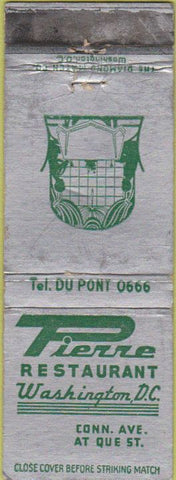 Matchbook Cover - Pierre Restaurant Washinton DC
