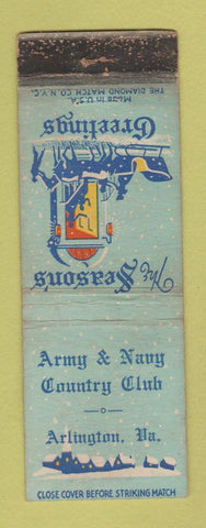 Matchbook Cover - Army Navy Country Club Arlington VA Christmas WORN