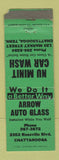 Matchbook Cover - Arrow Auto Glass Nu Minit Car Wash Chattanooga TN WORN