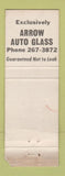 Matchbook Cover - Arrow Auto Glass Nu Minit Car Wash Chattanooga TN WORN