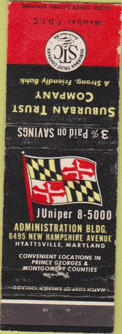Matchbook Cover - Suburban Trust Co Hyattsville MD WEAR