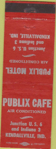 Matchbook Cover - Publix Motel Kendallville IN