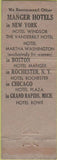 Matchbook Cover - The Hamilton Hotel Washington DC