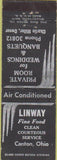 Matchbook Cover - Linway Restaurant Canton OH