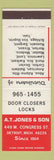 Matchbook Cover - AT Jones & Son Door Locks Detroit MI