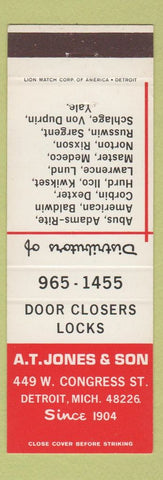 Matchbook Cover - AT Jones & Son Door Locks Detroit MI