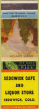 Matchbook Cover - Sedgwick Cafe CO
