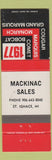 Matchbook Cover - 1977 Mercury Mackinac St Ignace MI WEAR