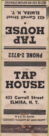 Matchbook Cover - Tap House Elmira NY WORN