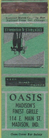 Matchbook Cover - Oasis Grille Madison IN