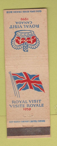 Matchbook Cover - 1959 Canadian Royal Visit Queen King of England