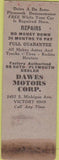 Matchbook Cover - Dawes Motors Co DeSoto Plymouth Chicago?