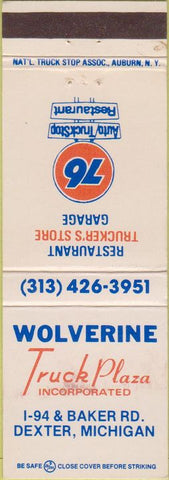 Matchbook Cover - Union 76 oil gas Dexter MI