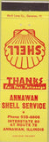 Matchbook Cover - Shell Oil Gas Annawan IL