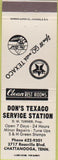 Matchbook Cover - Don's Texaco Oil Gas Chattanooga TN