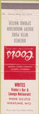 Matchbook Cover - Coors Beer Wheatland WY