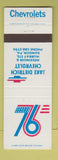 Matchbook Cover - 1976 Chevrolet Bangor PA