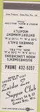 Matchbook Cover - Zuider Zee Supper Club Green Bay WI