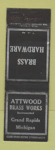 Matchbook Cover - Attwood Brass Works Hardware Grand Rapids MI WEAR