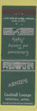 Matchbook Cover - Arnie's Cocktail Lounge Winona MN