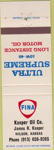 Matchbook Cover - Fina Oil Gas Wilson KS