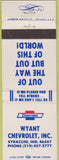 Matchbook Cover - Wyant Chevrolet Syracuse IN