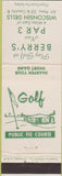 Matchbook Cover - Berry's Par 3 Golf Wisconsin Dells WI