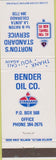Matchbook Cover - Bender Standard oil gas La Junta CO