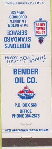 Matchbook Cover - Bender Standard oil gas La Junta CO