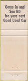 Matchbook Cover - Used Cars Lincoln NE