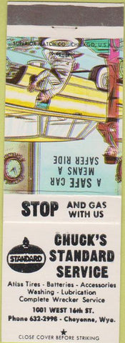 Matchbook Cover - Standard oil gas Cheynne WY