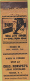 Matchbook Cover - Ronspee's Legal Beverages Vernon NY WEAR