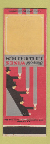 Matchbook Cover - Deco Liquor Wine Stock Cut BLANK