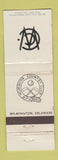 Matchbook Cover - Wilmington Country Club DE WORN