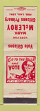 Matchbook Cover - Mark McLeroy Citizen Primary Eletion 1961 Uncle Same WEAR
