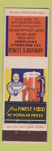 Matchbook Cover - Armand's Lunch Pawtucket RI Federal
