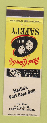 Matchbook Cover - Martin's Port Hope Grill Port Hope ME