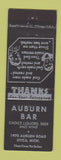 Matchbook Cover - Auburn Bar Utica MI