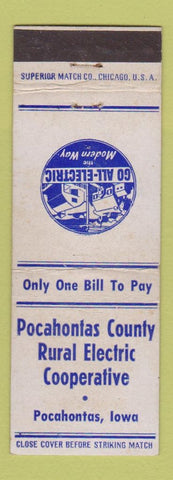 Matchbook Cover - Pocahontas County Rural Electric IA WORN