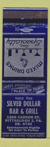 Matchbook Cover - Silver Dollar Bar Grill Pittsburgh PA