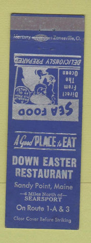 Matchbook Cover - Down Easter Restaurant Sandy Point ME
