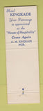 Matchbook Cover - Hotel Kingkade Oklahoma City OK