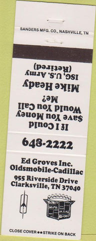 Matchbook Cover - Ed Groves Cadillac Oldsmobile Clarksville TN