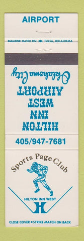 Matchbook Cover - Hilton Inn Oklahoma City OK Sports Page Football