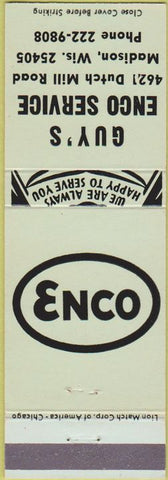 Matchbook Cover - Enco oil gas Madison WI